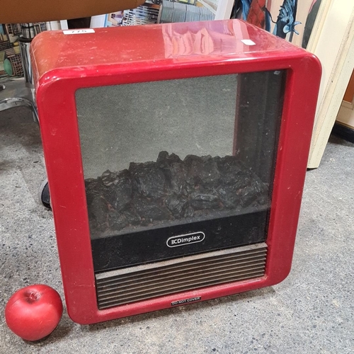 775 - Red Dimplex flame effect electric heater, model MCF15R. Power: 1400-1500W, 230-240V, 60W lamps. BEAB... 