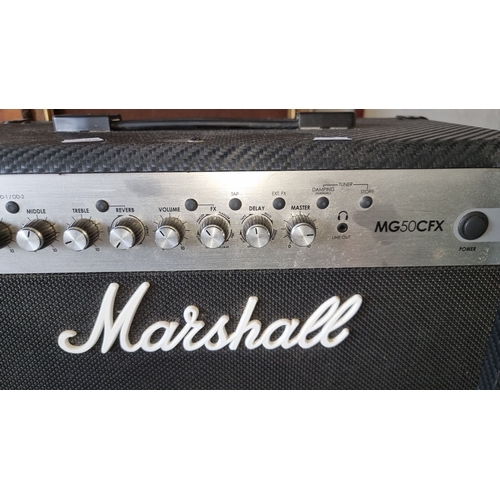 1012 - Marshall MG50CFX guitar amplifier features multiple effects controls and a carbon fiber texture. It ... 