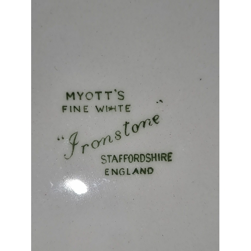 1025 - Myott's Fine White Ironstone dinnerware set originates from Staffordshire, England. It features a fl... 