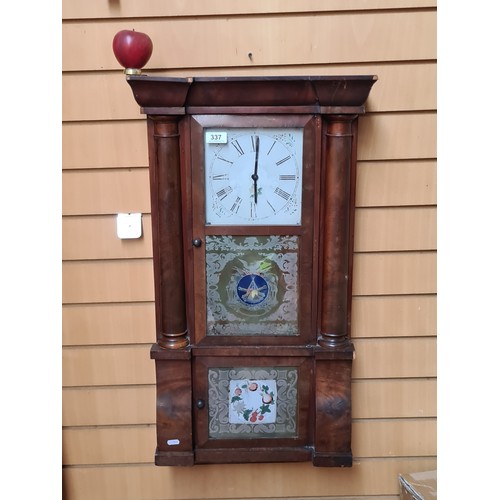 337 - A very handsome early American 20th century, wall clock.