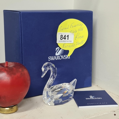 841 - A Swarovski Crystal figure of Swan Flirting. RRP £100.00. A super collectors item. With original pre... 