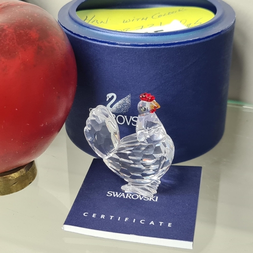 845 - A Swarovski Crystal figure of a Hen with Colour. RRP £45.00. A super collectors item. With original ... 