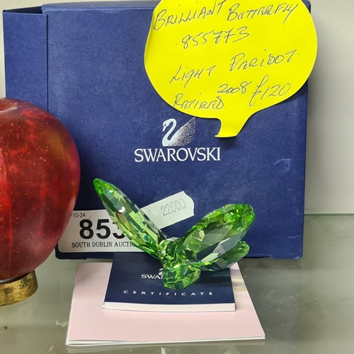 853 - A Swarovski Crystal figure of a Brilliant Butterfly. RRP £120.00. A super collectors item. With orig... 