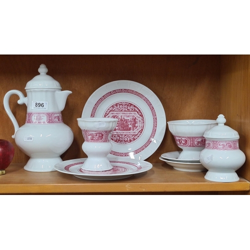 896 - Nine pieces of West German Heinrich porcelain including a teapot, side plates and bowls.