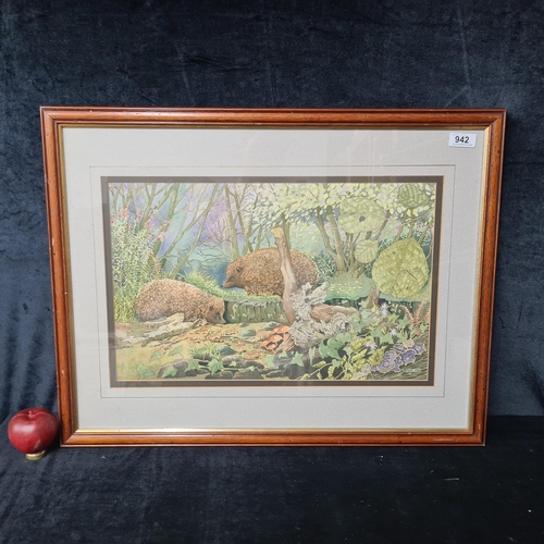 942 - Star Lot: A brilliant original gouache and watercolour on paper painting. Features a mystical forest... 