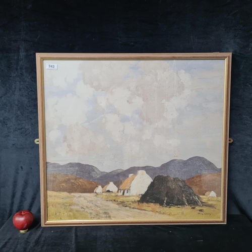 943 - A large print after 'Paul Henry' titled 'Cottages and Turfstacks in the West of Ireland'. Housed in ... 