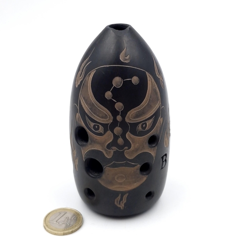 1060 - A Shijiu Shimeng Xun, 8 hole Ocarina (B) traditional Chinese instrument. Signed on base