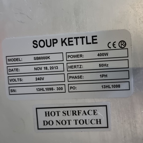 1150 - Soup kettle, model SB6000K, date: Nov 18, 2013, 400W, 240V, 50Hz, black finish.
Previous in auction ... 