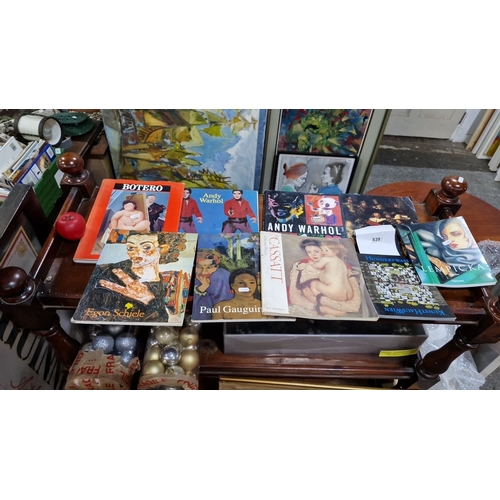 1159 - Collection of 8 art books featuring artists Botero, Andy Warhol, Egon Schiele, Paul Gauguin, Mary Ca... 