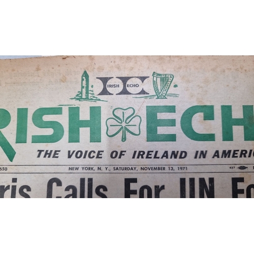 1175 - Collection of JFK memorabilia including photographs, magazines, and books. Features Irish Echo newsp... 