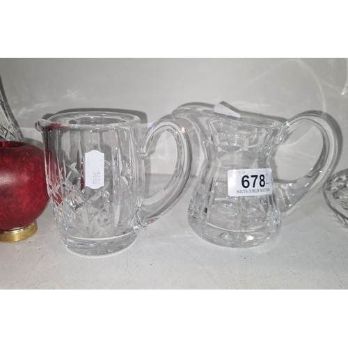 1180 - Pair of Waterford crystal cream and sugar set, featuring classic cut patterns. Both pieces are elega... 