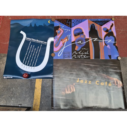 1222 - Three Large Jazz Music posters. Includes a '43rd Jazz Festival Ljubljana 2002', a 'Jazz Cafe' poster... 