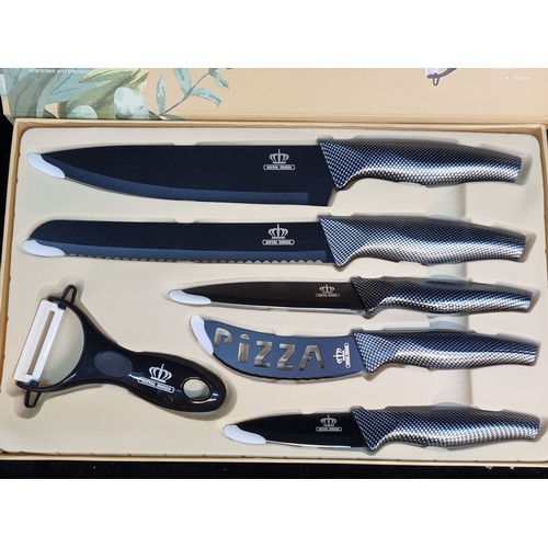 574 - Two homeware items including a brand new set of Royal Swiss 6 piece knifes and a Newbridge Cuisine c... 