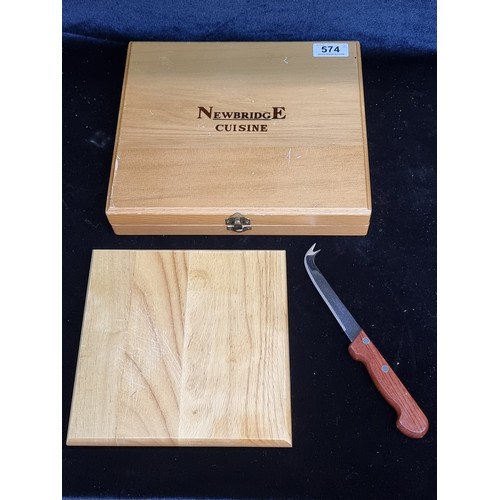 574 - Two homeware items including a brand new set of Royal Swiss 6 piece knifes and a Newbridge Cuisine c... 