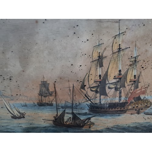 86 - Star Lot: A brilliant 19th century large hand coloured lithograph. Features a nautical scene with sh... 