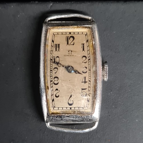 199 - Star Lot : A rare  early 1920's Omega 15 jewel sterling silver watch. French imported silver swan ma... 