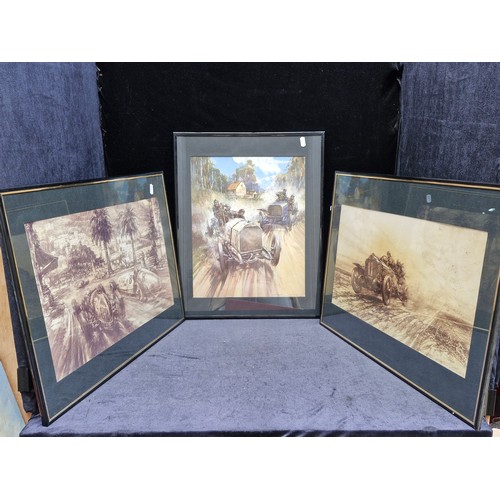 347 - A set of ten quality prints after Fredrick Gordan Crosby (1885-1943) paintings featuring classic car... 