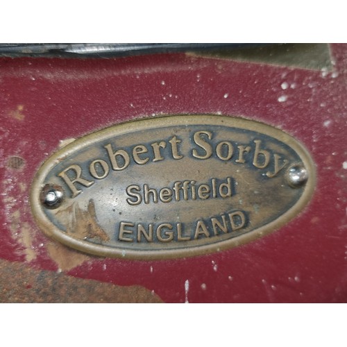 1098 - Super Star Lot: A Robert Sorby, Sheffield England, wood working plain-turning lathe with Clarke wood... 