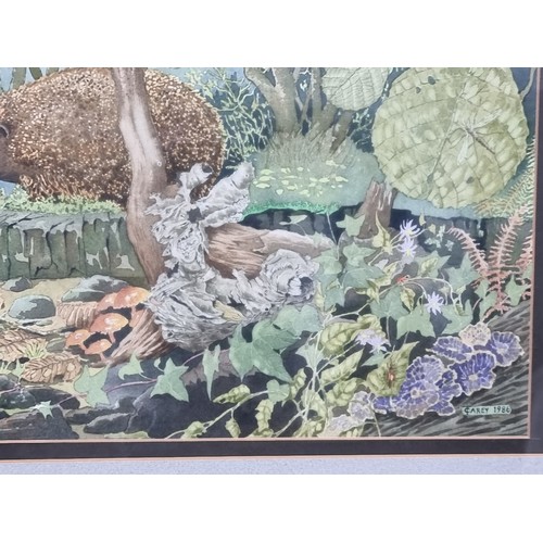 942 - Star Lot: A brilliant original gouache and watercolour on paper painting. Features a mystical forest... 