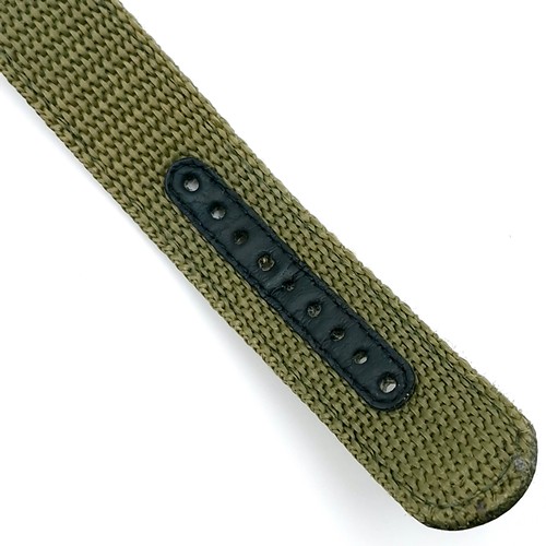 402 - A Seiko chronograph wrist watch with a waterproof depth of 100m. Comes with new web olive green stra... 