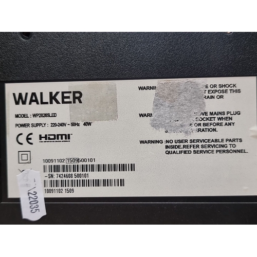 625 - Walker WP28265LED television features HDMI connectivity. Power supply: 220-240V, 50Hz, 40W. Includes... 