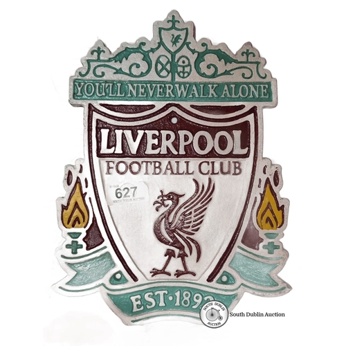 627 - A Heavy cast metal plaque featuring the Liverbird emblem and 