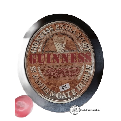 635 - Guinness Extra Stout advertising wall plaque features St. James's Gate Brewery motif, circular desig... 