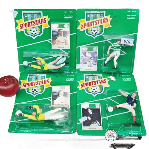 676 - Set of four 1989 Kenner (Tonka) Sportstars figures, brand new old stock with sealed cards. Featuring... 