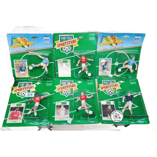 678 - Set of six 1989 Kenner (Tonka) Sportstars figures, brand new old stock with sealed cards. Featuring ... 