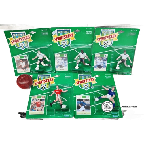 681 - Set of five1989 Kenner (Tonka) Sportstars figures, brand new old stock with sealed cards. Featuring ... 