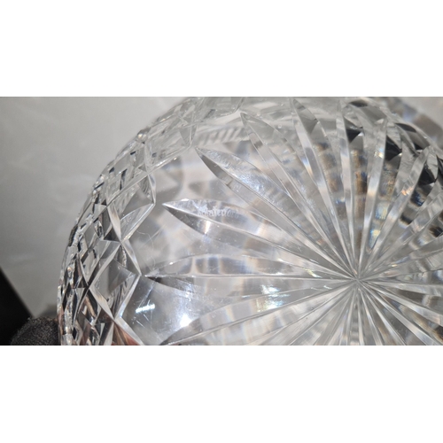 703 - Waterford crystal bowl with intricate diamond cut pattern, featuring the Waterford mark on the base.... 