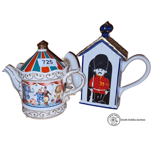 725 - Set of two novelty teapots by Sadler: Edwardian Entertainments Circus and Buckingham Palace Guard. M... 