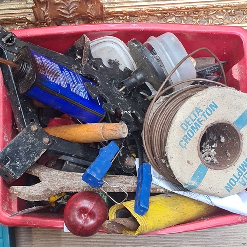 750 - A large box of mixed tools. These are from the Guinness cottages and the previous owner worked as a ... 