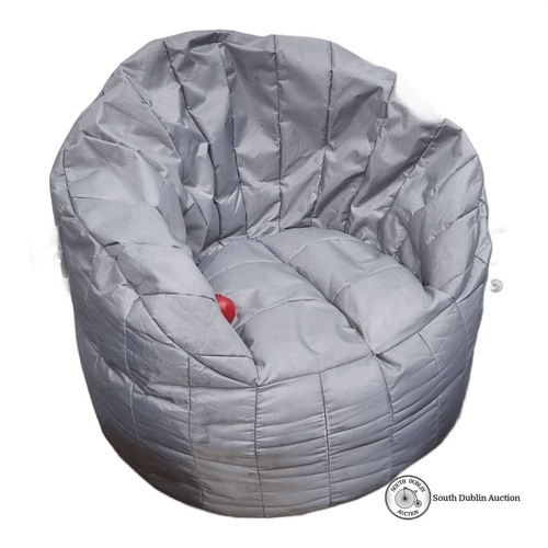 795 - Light grey Chillax bean bag chair, featuring a quilted exterior and soft interior.