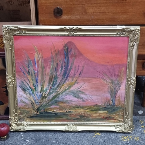 1243 - A captivating original 'Trevor O Reilly' acrylic on canvas painting titled 'Sea Grass and Sunset'- C... 