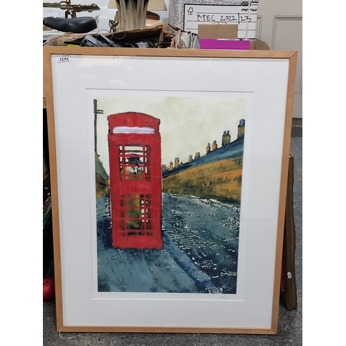 1246 - A very large limited edition 1 / 3 print. Features a figure inside a Red telephone box. Numbered and... 