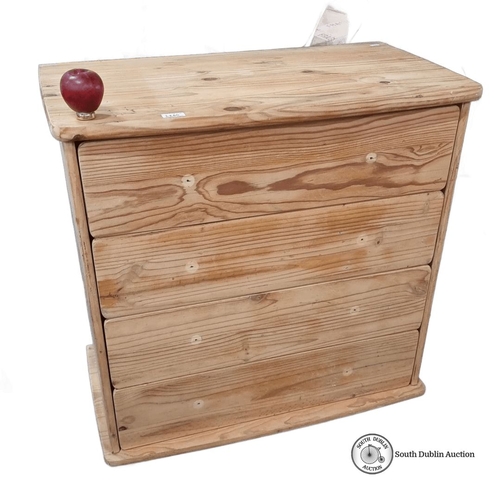 1260 - Star Lot : Solid wood chest of drawers, featuring a natural finish and four spacious drawers. Chest ... 