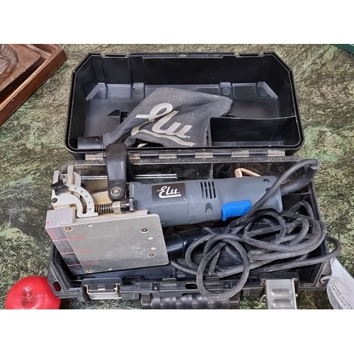 965 - Elu Biscuit Jointer MBR 100-47, 600W, 240V, in original carrying case. Made in U.S.A. Includes a box... 