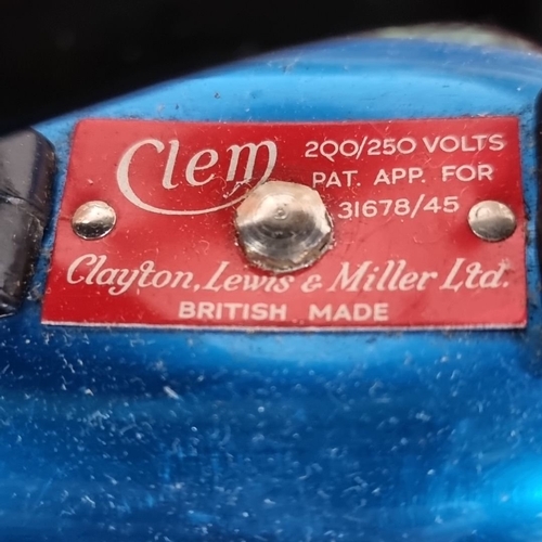 966 - Vintage Clem travelling iron with original box, 200/250 volts. Manufactured by Clayton, Lewis & Mill... 