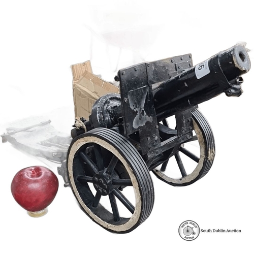 986 - A vintage large scratch built cannon with firing hole and pin.