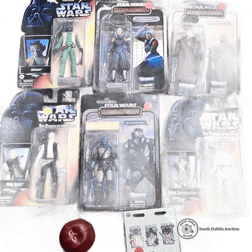 989 - Lot of Star Wars collectibles: six Kenner action figures (Greedo, Han Solo, Ahsoka Tano, Boba Fett, ... 