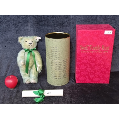 1193 - A limited edition 1998 green tea Steiff Teddy Bear designed for Taiwan (224/1500). Presented in orig... 