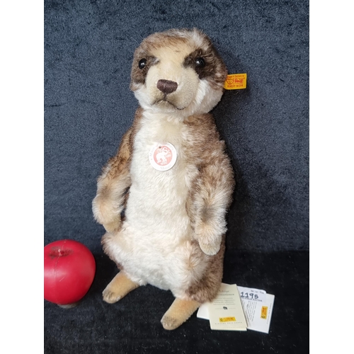 1195 - A charming original Steiff Mungo Meerkat Teddy Bear made of brown mohair. Button in the ear and orig... 