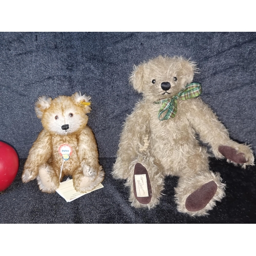 1208 - A Steiff Historic Miniature Petsy bear, along with a Dean's Rag Book bear Hugo - no. 1206. Both as n... 