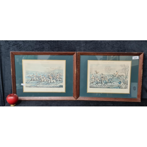 1217 - A pair of prints after original engraving by H. Alkem titled 'Getting over' and 'Getting away'. Both... 