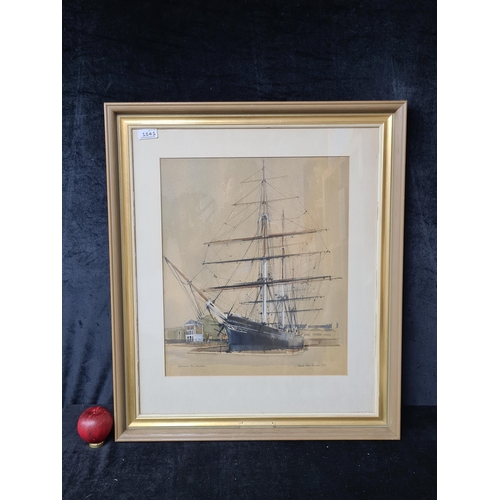 1241 - Star Lot: A brilliant '1971' large original watercolour on textured paper titled 'Greenwich. The Cut... 