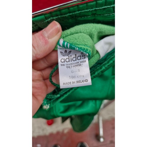 489 - A fantastic retro 1990 Adidas Ireland world cup tracksuit the trade mark with three stripes - 180cm ... 