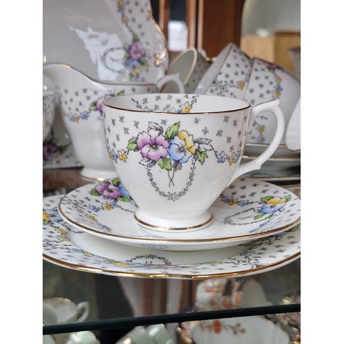 820 - A fabulous ceramic 'Windsor' Made in England complete tea set. Features six cups, six saucers, six s... 