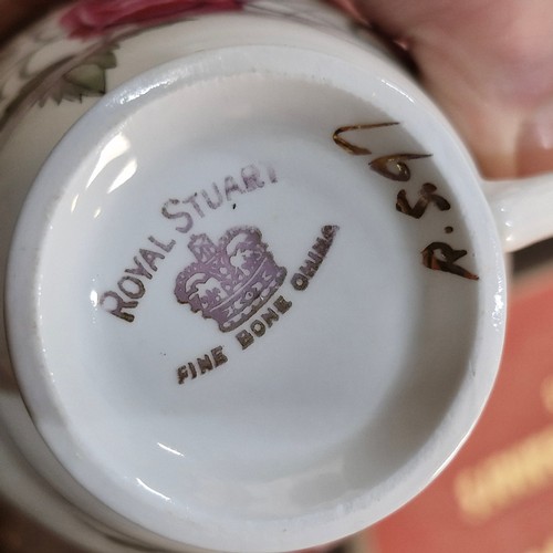 876 - Eighteen pieces of Royal Stuart China comprising of cups, saucers and milk jug.