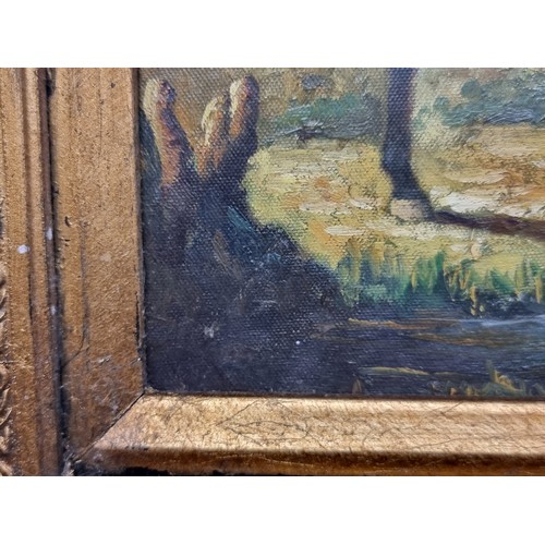 248 - Star Lot: A sweet original oil on canvas painting after 'Sawrey Gilpin' titled 'A Groom feeding a Ho... 